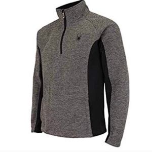 Spyder Outbound 1/4 Zip Sweatshirt Sweater Jacket Black Gray M Pullover Cozy